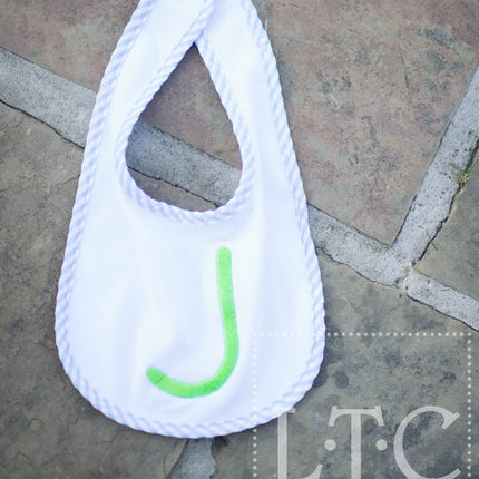 Personalized Seersucker Trimmed Bib