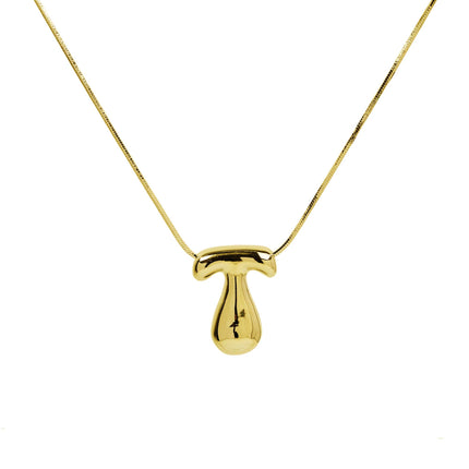 Initial Balloon Waterdrop 18K Gold Necklace