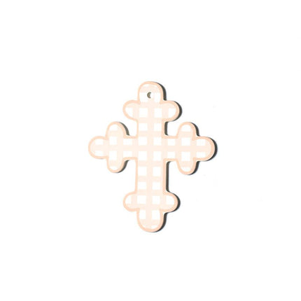 Pink Gingham Large Cross