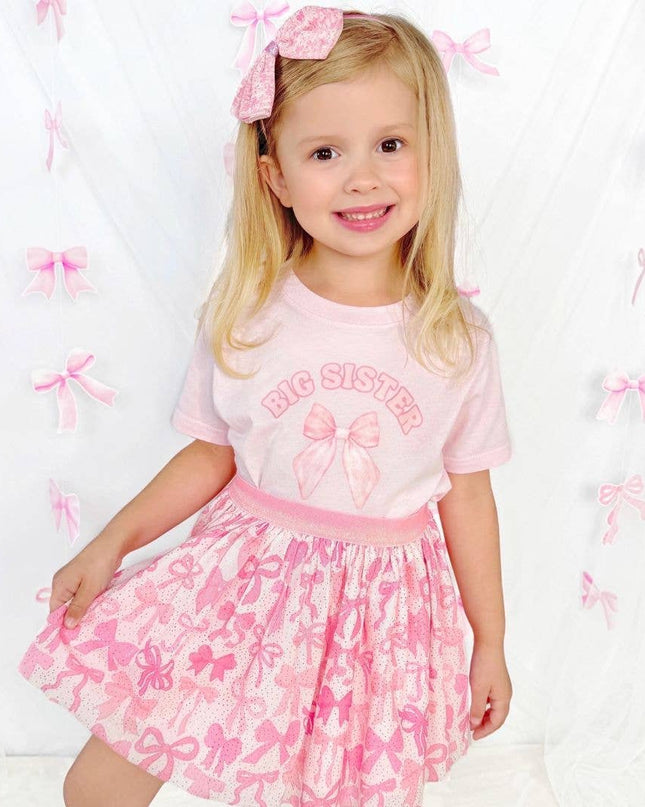 Big Sister Bow Short Sleeve T-Shirt - Kids Clothing - Family