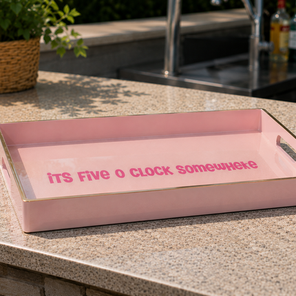 Pink Rectangular Tray-Personalized