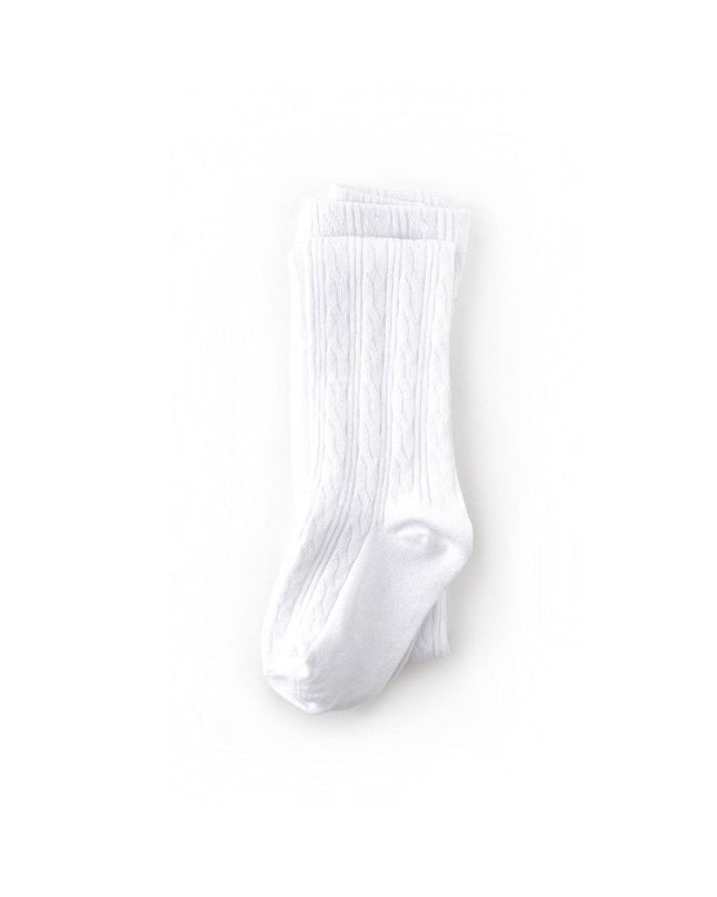 White Cable Knit Tights