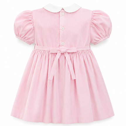 Smocked Corduroy Pink Baby Girl Dress