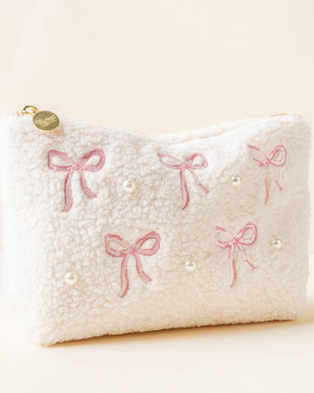Teddy Pouch - Bows Pink
