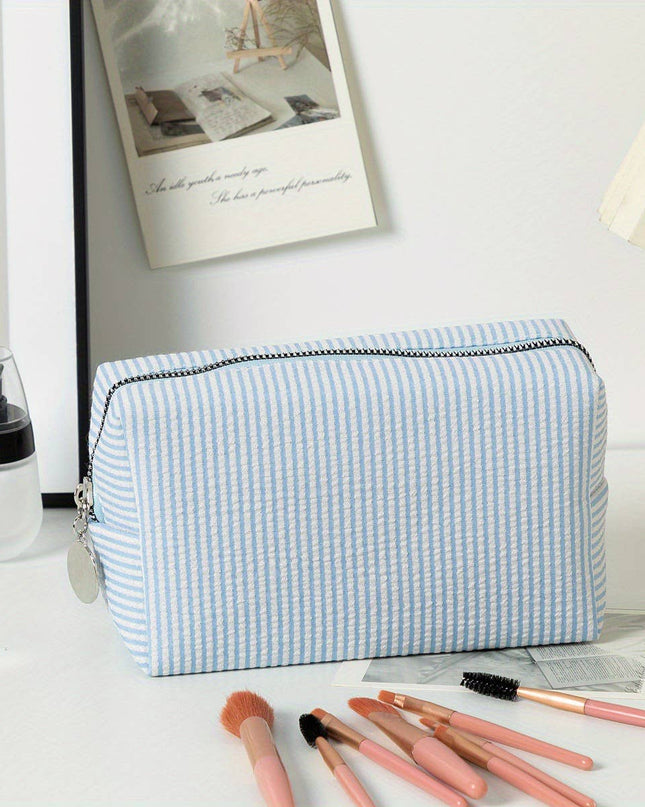 Personalized Striped Cosmetic Bag