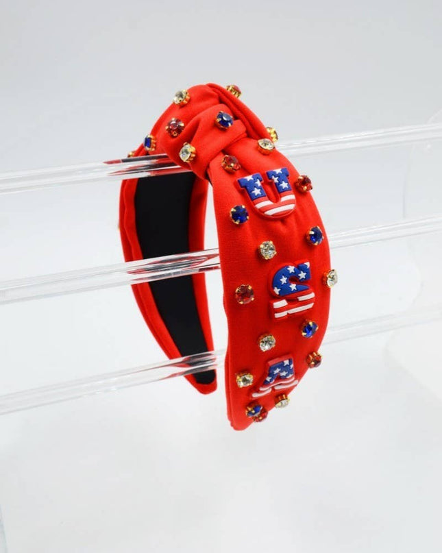 4th of July USA Rhinestone Headband
