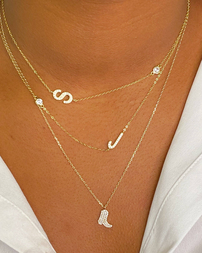 Finest Shine Initial Sterling Silver Necklace