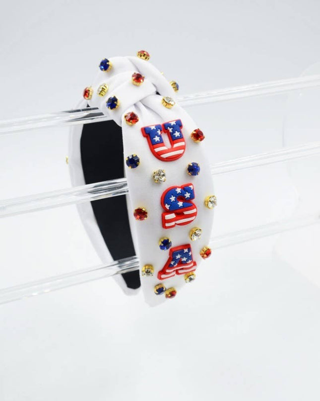 4th of July USA Rhinestone Headband