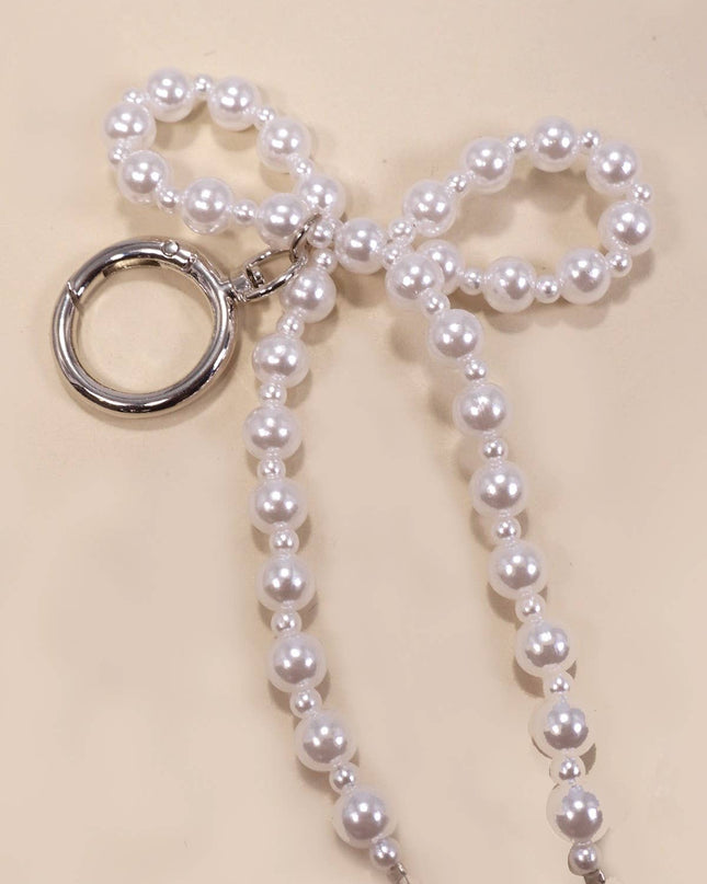PEARL BOW KEYCHAIN BAG CHARM