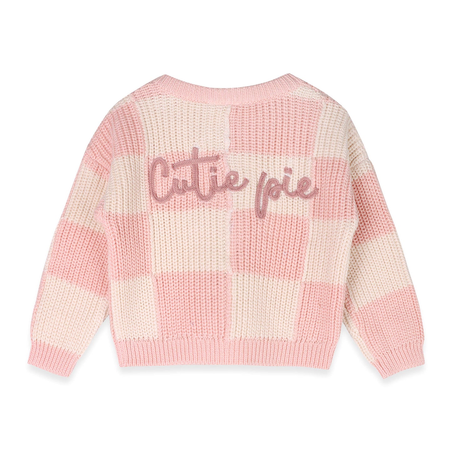 Cutie Pie Checkered Slouchy Knit Baby Pullover