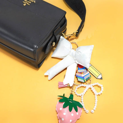 School Book Pencil Bag Charm Keychain