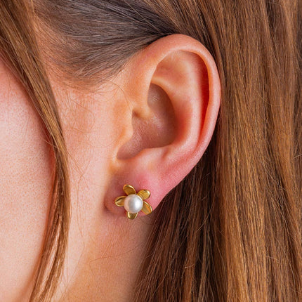 Gold Plated Stud Earrings - Kali