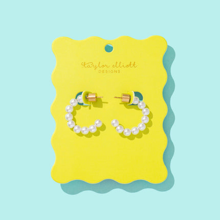 Olivia Hoop Earrings with Pearls