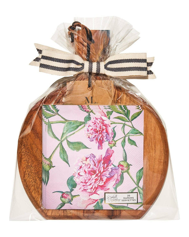 9.75" x 8" Board Gift Kit w/o spreader: Pink Peonies