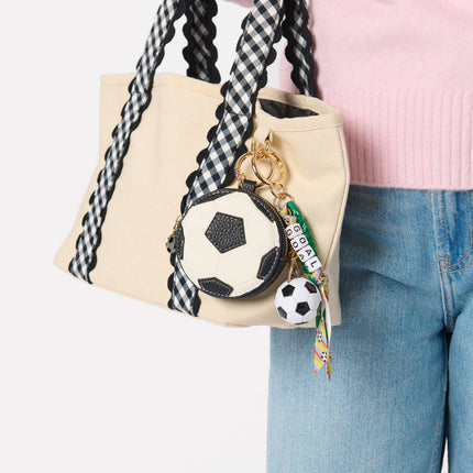 "GOAL" SOCCER BAG CHARM/KEY RING, GREEN