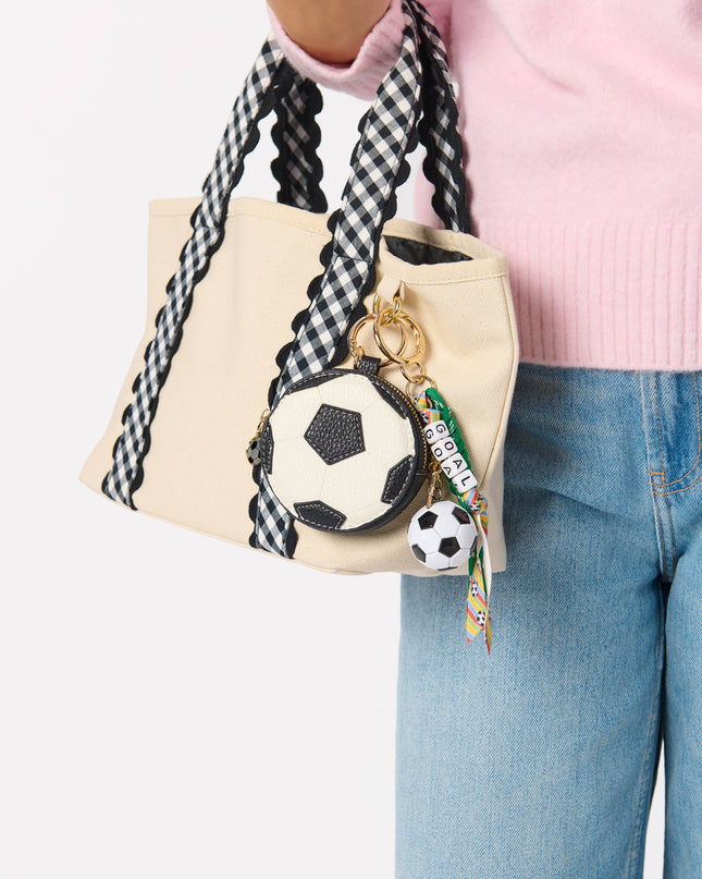 "GOAL" SOCCER BAG CHARM/KEY RING, GREEN