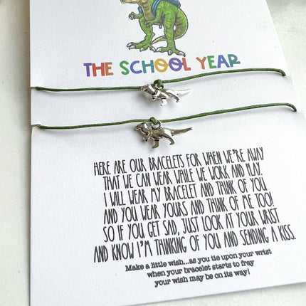 Back to School Wish Bracelet Dinosaur Dino Mommy & Me
