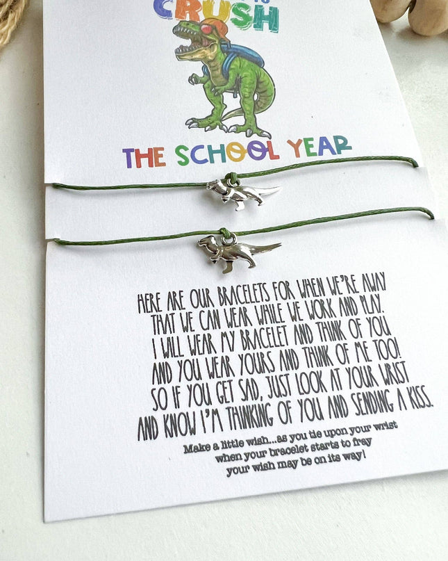 Back to School Wish Bracelet Dinosaur Dino Mommy & Me