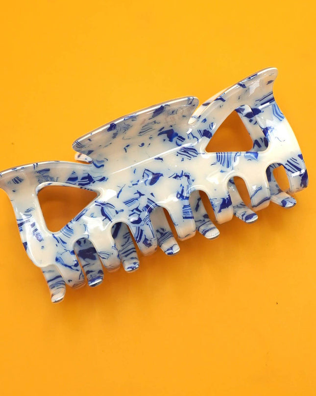 Vintage Toile Pattern Porcelain Hair Claw Clips