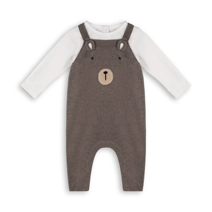 Bear Sweater Knit Baby Overall & Bodysuit Set (Organic)