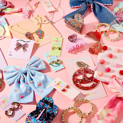 Pin w/ Gift Card - Bow - Pink & Colorful Confetti