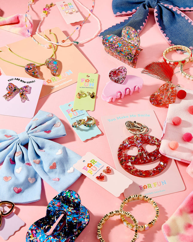 Pin w/ Gift Card - Bow - Pink & Colorful Confetti
