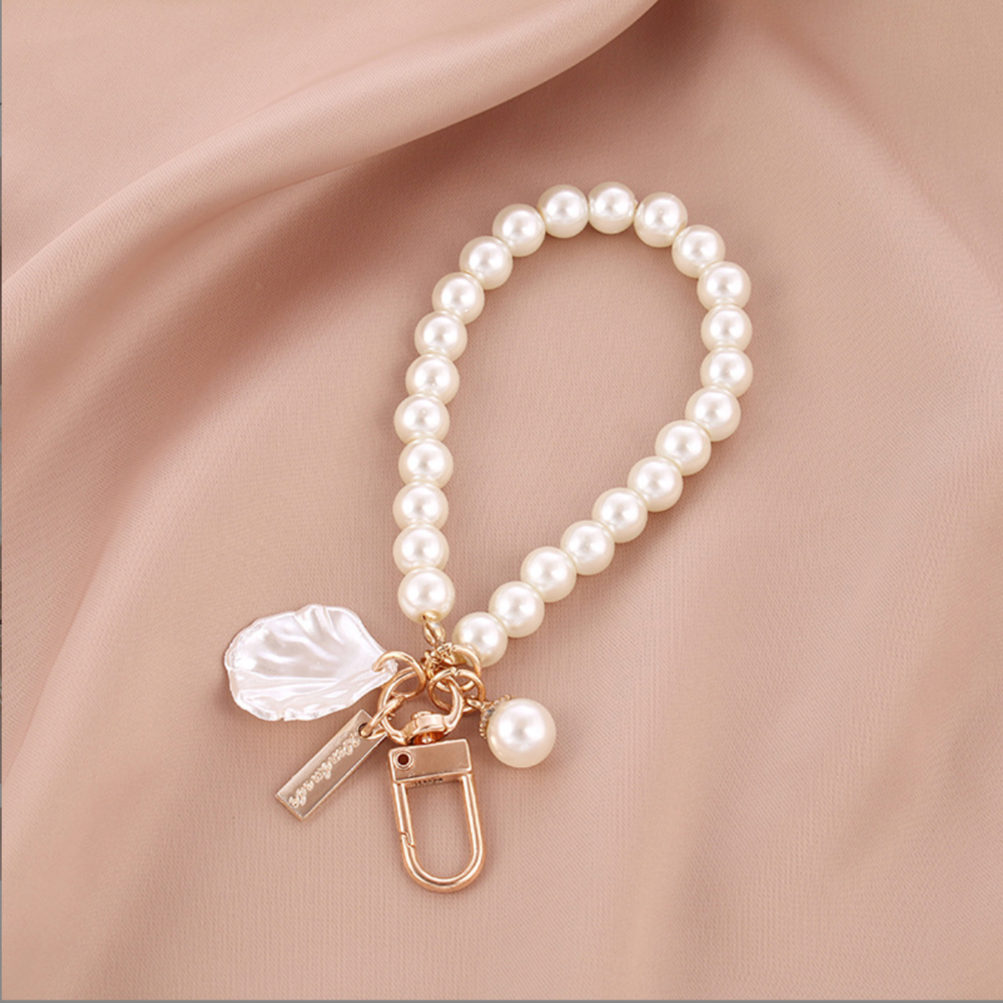 Faux Pearl KeychainFaux, AirPods Case Chain: Wrist Heart