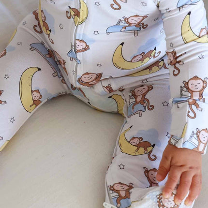 Monkey See, Monkey Snooze Zipper Footie