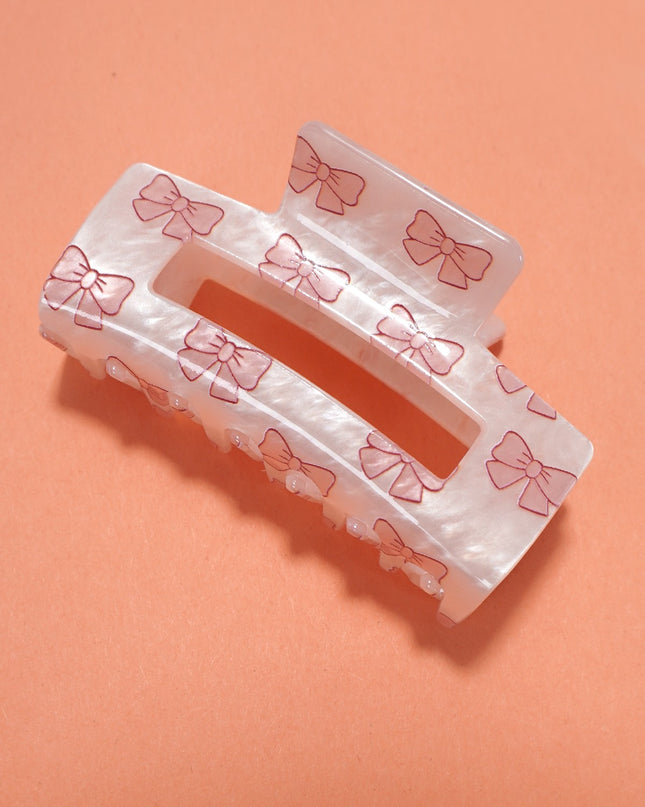 JUMBO BOW RECTANGLE HAIR CLAW CLIPS