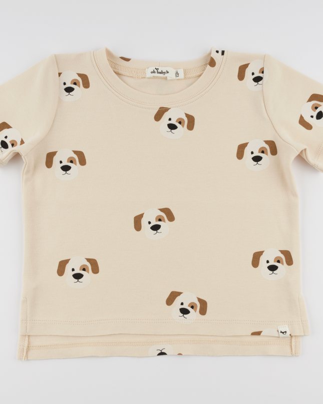 Puppy Print Short Sleeve Tee