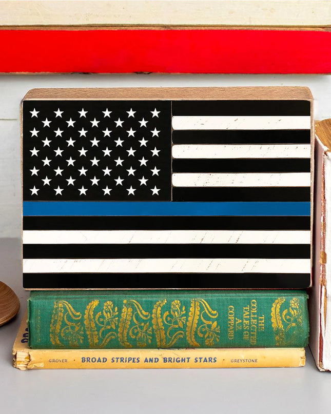Thin Blue Line Decorative Block