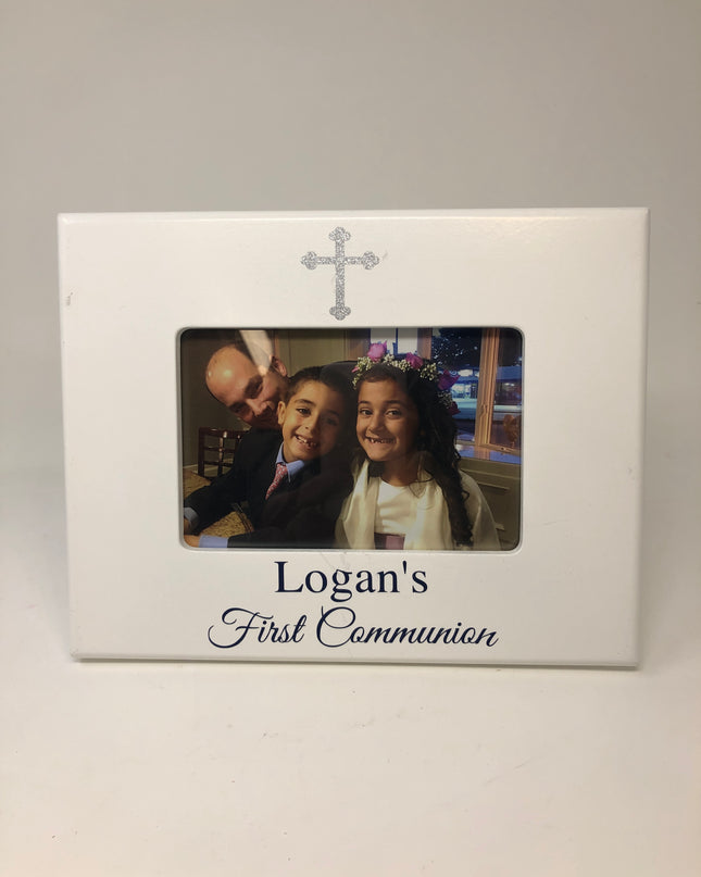 Personalized 4x6 wooden offset frame — custom name or monogram, vinyl personalization included