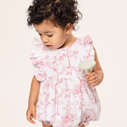 Baby Twill Madeline Romper in Pink Timeless Toile