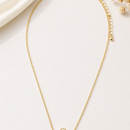 Gold white clover pendant necklace — St. Patrick's Day and everyday jewelry gift