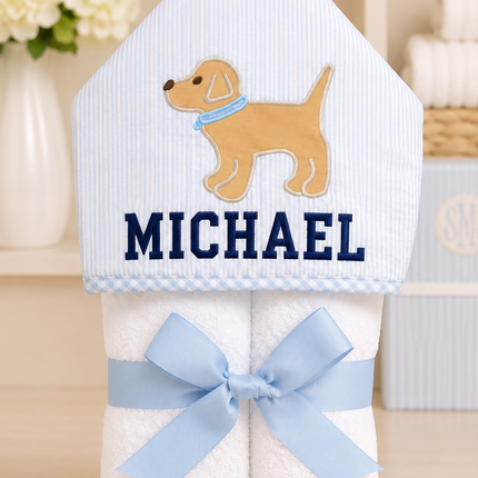 Blue Lab Puppy Hooded Towel