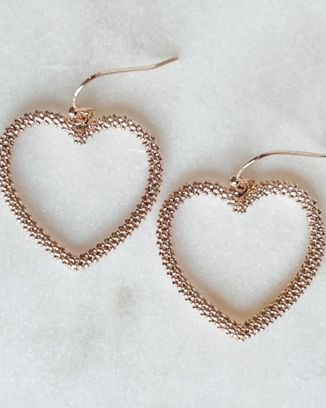 Heart Dangle Earrings-Gold or Silver
