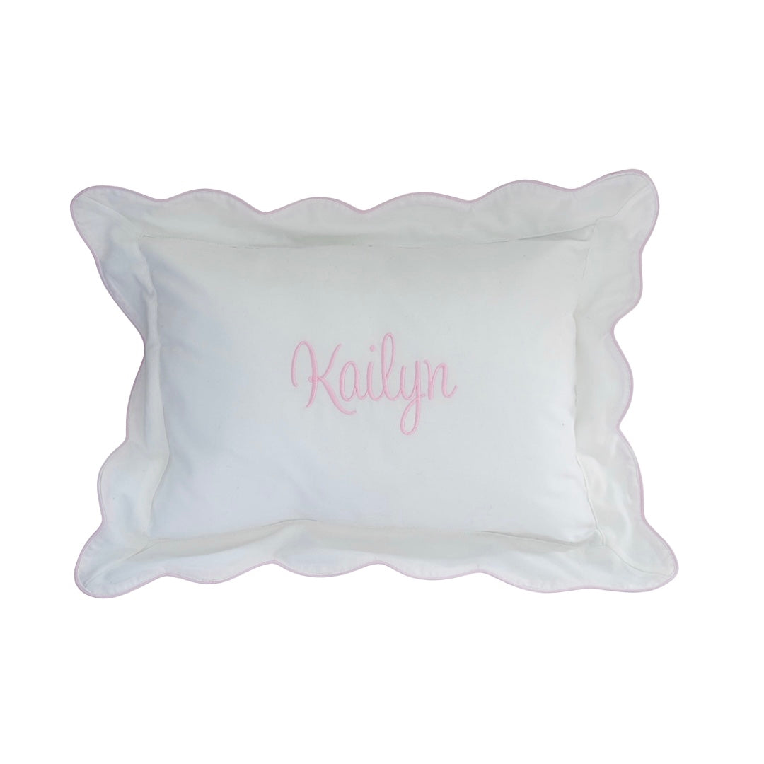 Personalized Scallop Edge Pillow
