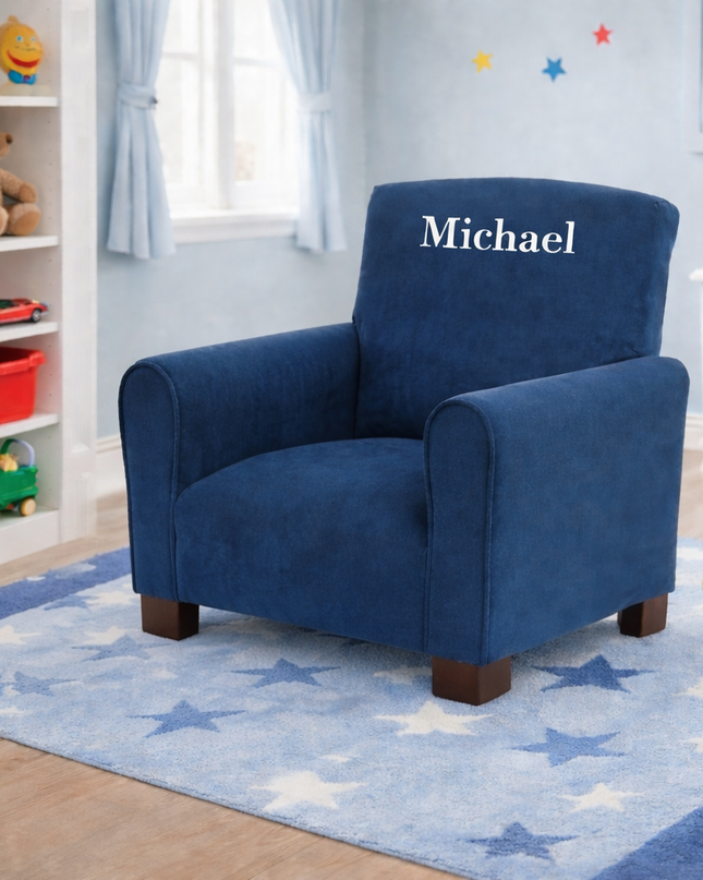 Personalized Kids Suede Armchair – Made in the USA