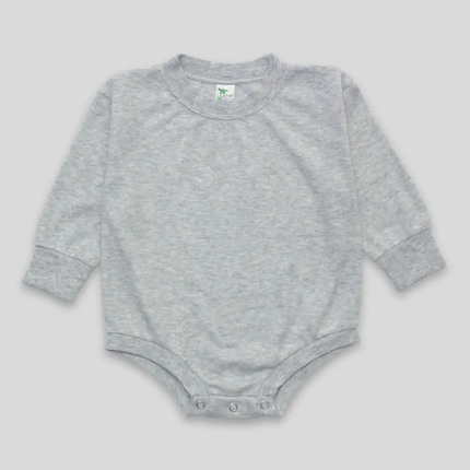 Heather Gray Long Sleeve Baby Bodysuit | Soft Cotton Infant Onesie | Personalized Baby Gift
