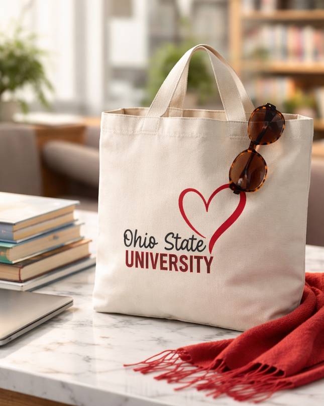 Personalized College Tote Bag | Custom School Spirit Canvas Tote | College Acceptance Gift