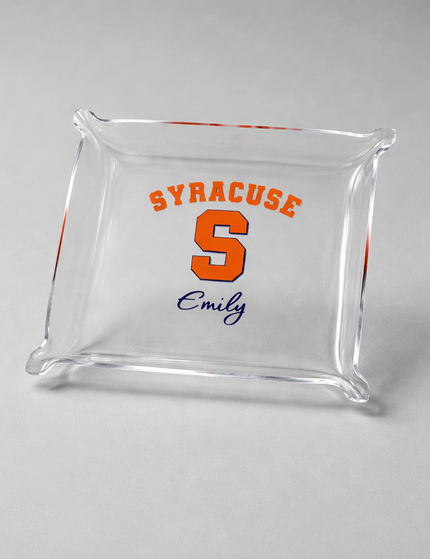 Personalized acrylic trinket tray — custom name or monogram, vinyl personalization included
