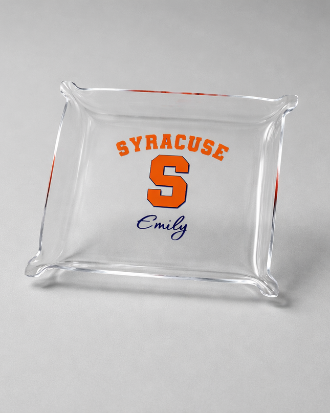 Personalized acrylic trinket tray — custom name or monogram, vinyl personalization included