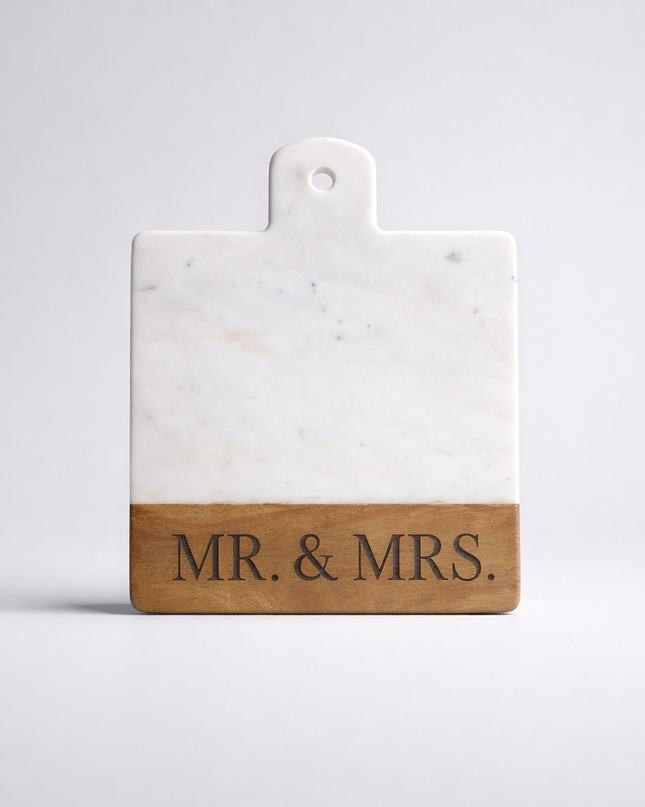 Mr & Mrs Marble and Wood Cutting Board