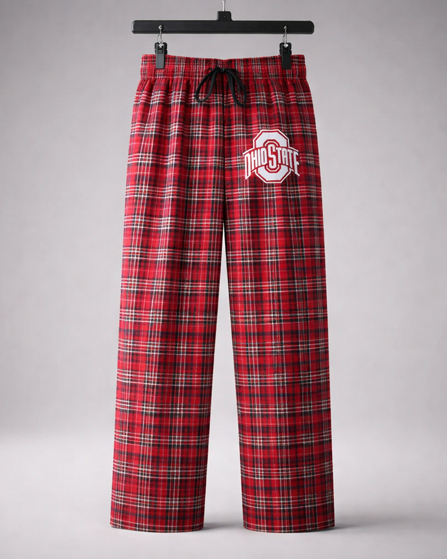 Personalized flannel pajama pant — custom school logo, heat press included, graduation and holiday gift
