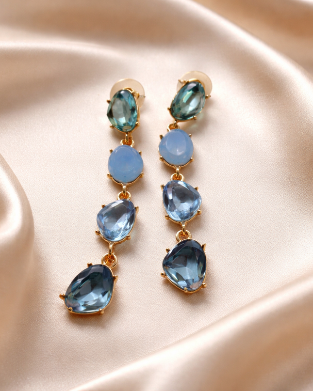 Azure Cascade Statement Earrings