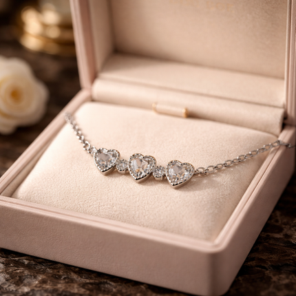 Triple Heart Crystal Necklace – Timeless Gift of Love