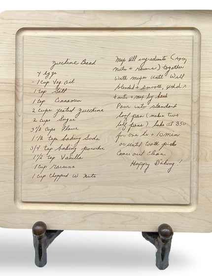 12x12 artisan recipe board — personalized wooden cutting board, housewarming and wedding gift