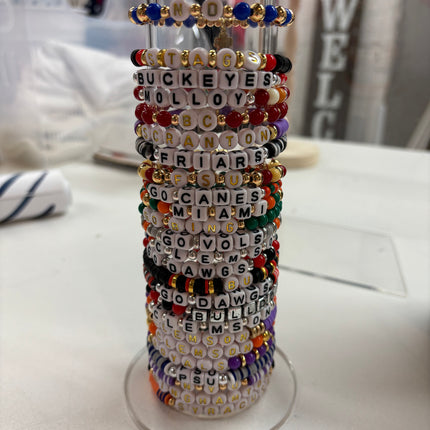 Personalized College Beaded Bracelets
