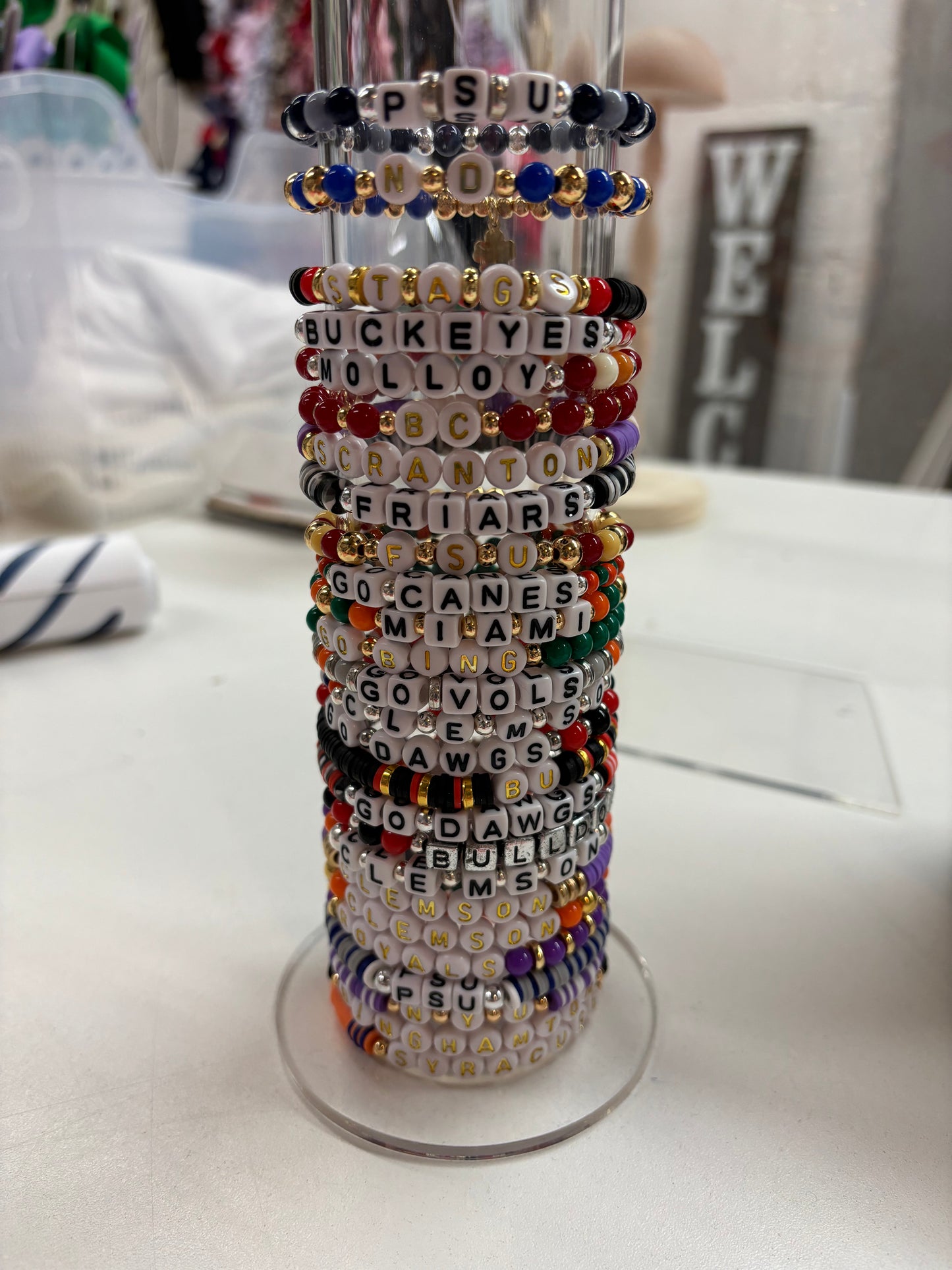 Personalized College Beaded Bracelets