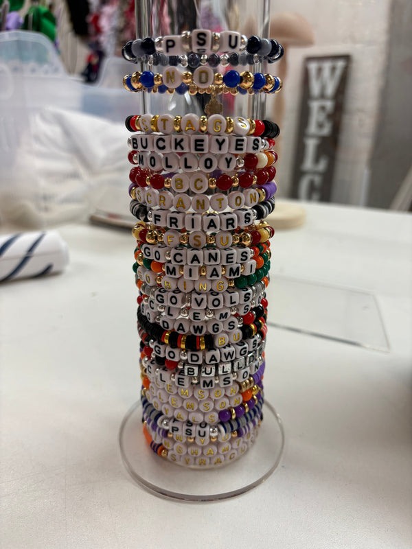 Personalized College Beaded Bracelets